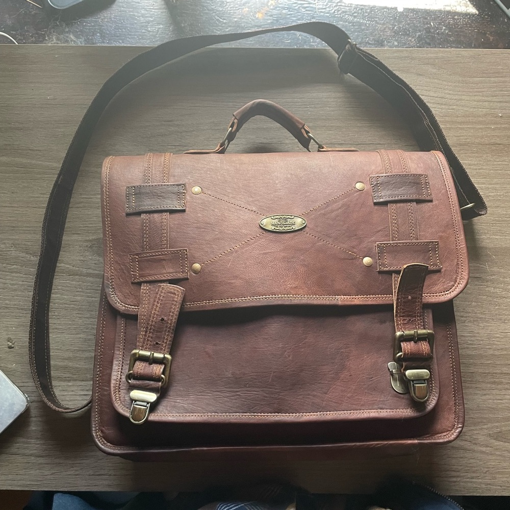 Genuine Handmade Leather Messenger Bag